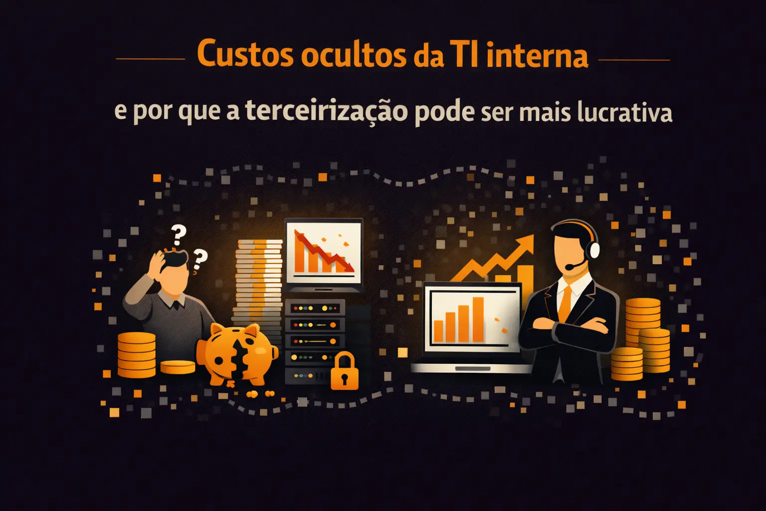 Custos ocultos da TI interna e por que a terceirização pode ser mais lucrativa